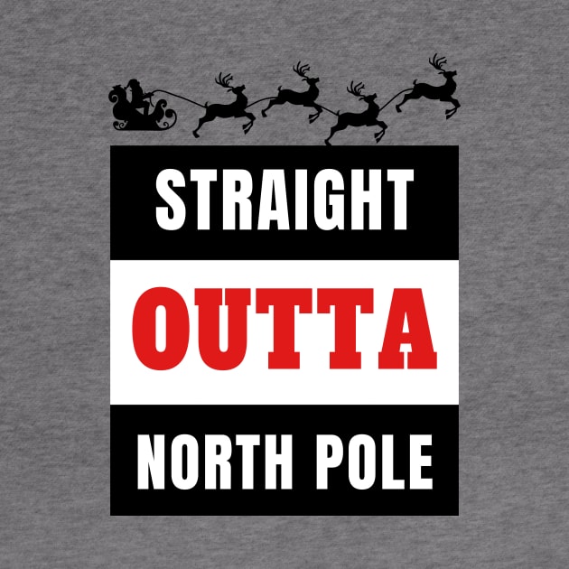 Straight Outta North Pole Santa Riding A Sled Silhouette Gift by klimentina